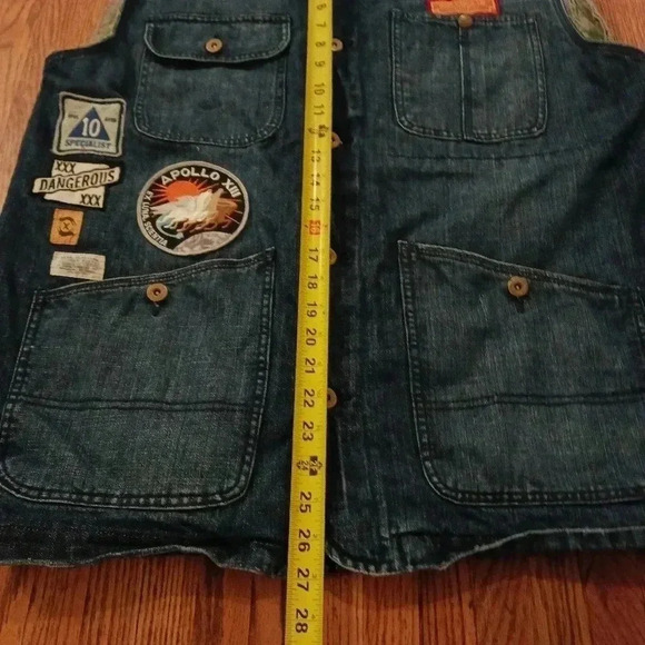 10.Deep Mens Denim Vest Size XL - Picture 6 of 7